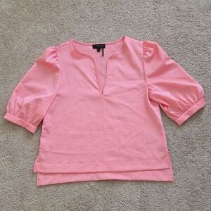 Donna Karan Soft Pink Blouse with Puff Sleeves